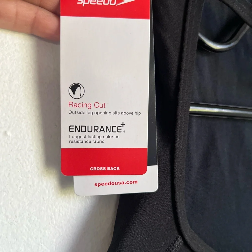 Speedo Endurance Black Cross Back Swimsuit Size 30